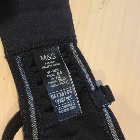 M & S Black Strapless Underwire Bra Like New 36 DD - Picture 5 of 6